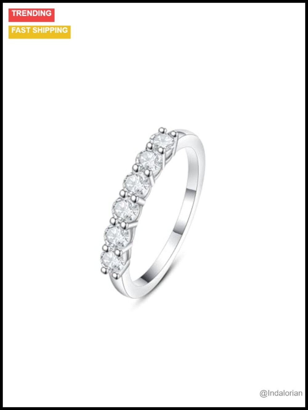 Sterling Silver Lab Grown Diamond Wedding Band Stackable Size 9